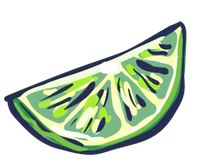 A drawn image showing a wedge of a lime