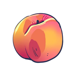 A drawn juicy peach
