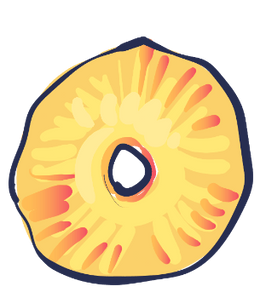 A drawn image of a slice of pineapple