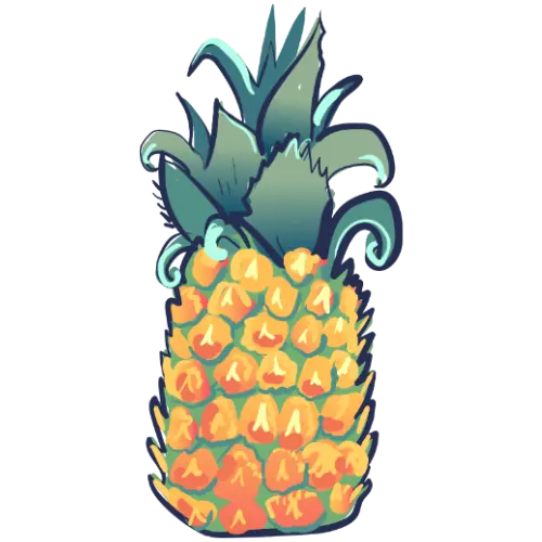 A drawn image of a pineapple