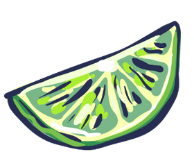 A drawn image showing a wedge of a lime