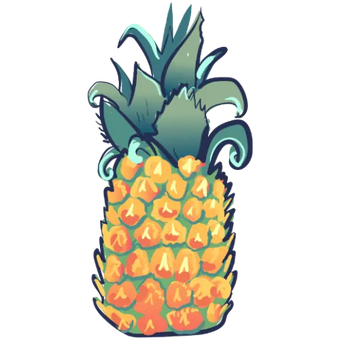 A drawn image of a pineapple