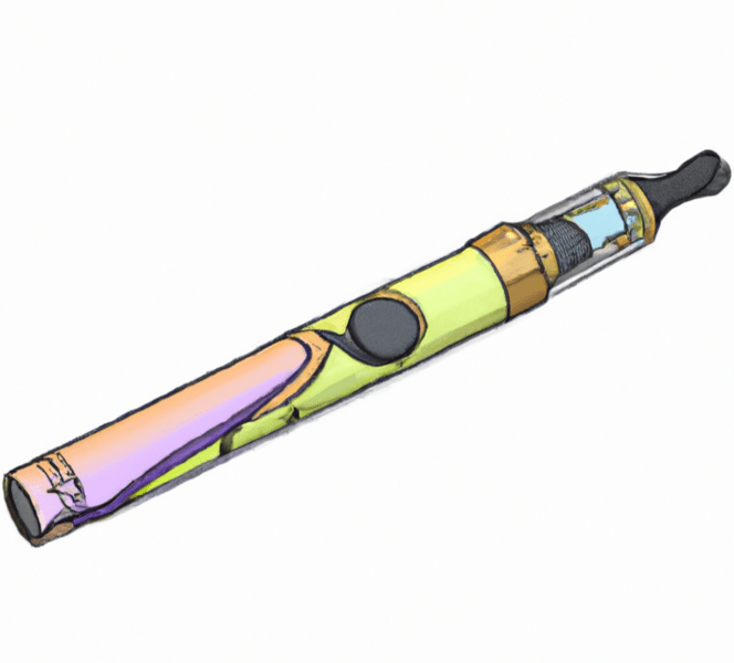 Watercolor drawn image of a vape pen